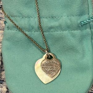 Silver and Pearl Heart Pendant Necklace